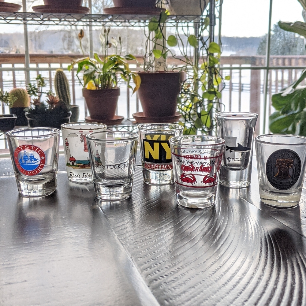 Seven Shotglasses from East Coast USA
